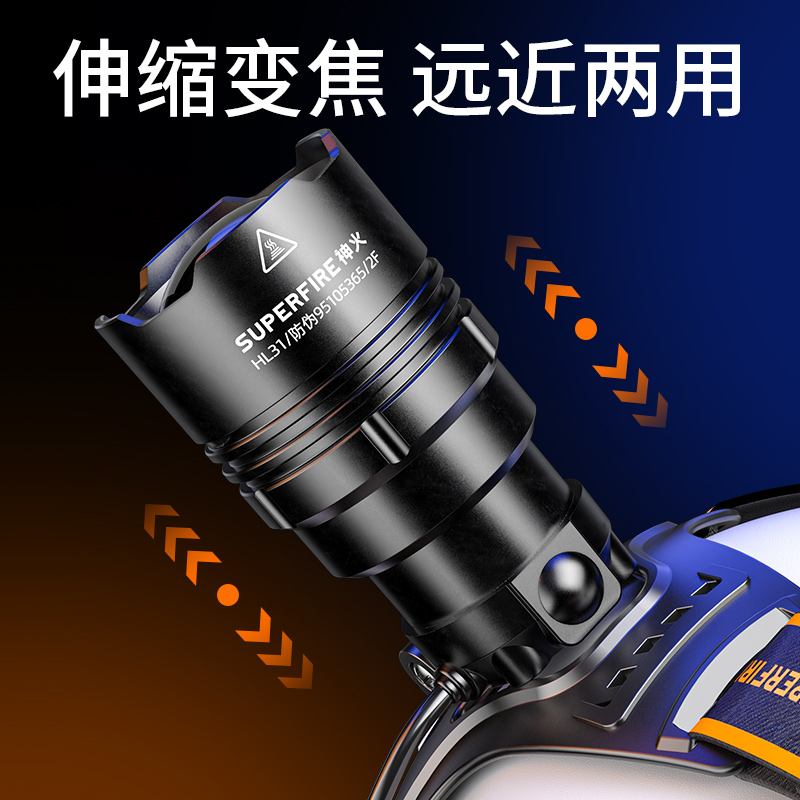 神火HL31强光头灯超亮远射户外防水矿灯探洞装备头戴式钓鱼专用