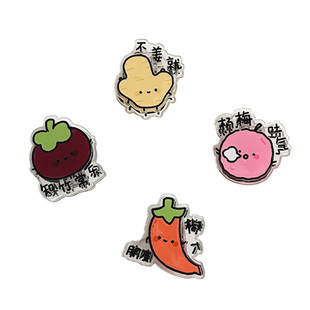 搞怪蔬菜夹子高颜值卡通谐音梗便签夹可爱亚克力pp夹试卷夹照片夹