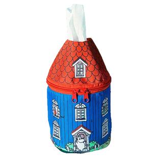 日本新款姆明之家可爱卡通卷纸收纳包车载家用便携多用纸巾盒挂套