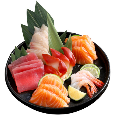 新鲜现切5种刺身组合冰鲜发货