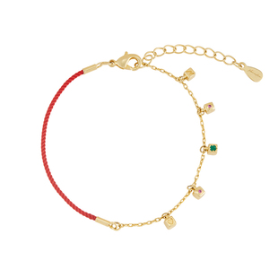 Neverfar「LUCK」转运魔方半红绳手链女款好运手链转运红绳高级感