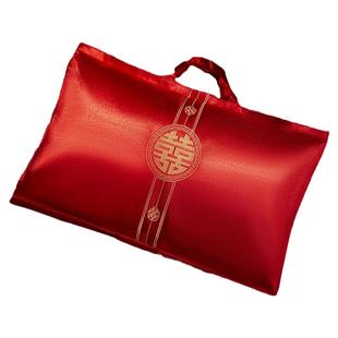 结婚枕芯包装袋枕头棉被喜被收纳袋大红色喜庆陪嫁四件套手提袋