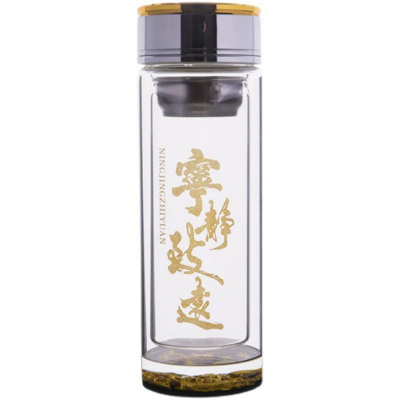 双层玻璃茶水分离保温便携老板杯