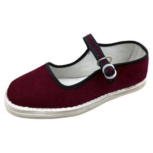 老北京手工千层底布鞋女士透气防滑中老年妈妈一字扣带方口休闲鞋