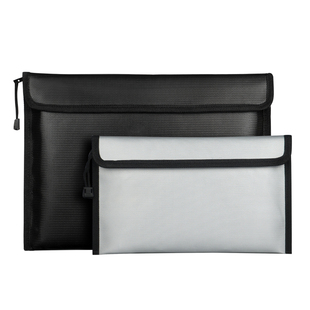 杰利防火文件袋拉链家用资料证件阻燃收纳袋商务档案护照密封防水防潮文件袋耐高温证件保单合同夹定制印logo