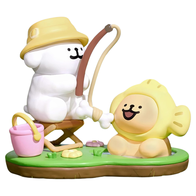 PLZDOT线条小狗欢乐郊游盲盒可爱公仔潮玩手办桌面车载摆件礼物女