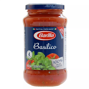 Barilla百味来意大利面酱400g 罗勒风味意粉酱番茄酱意面酱专用酱