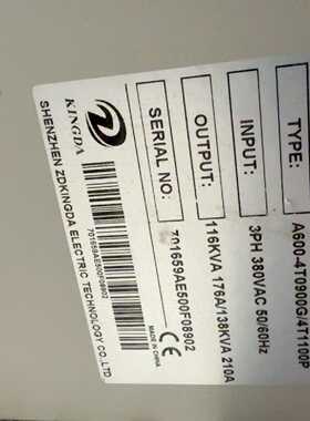 【议价-可维修】中达A600 4T0900G/4T1100P变频器 116K /均有货