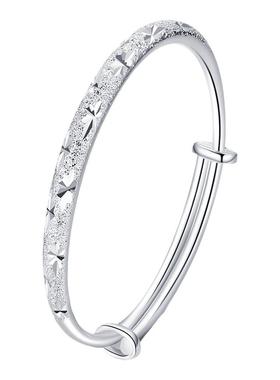 银手镯女9999纯银年轻款满天星