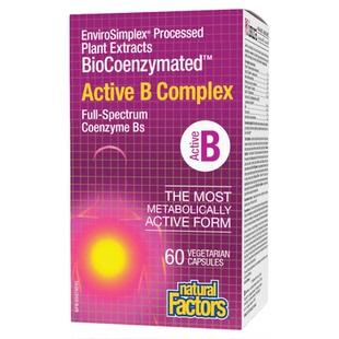 加拿大发 Natural Factors活性复合维生素B酵母B族胶囊60粒B100 C