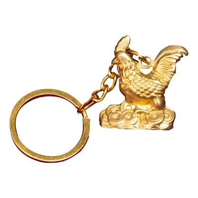 公鸡钥匙扣黄铜一鸣惊人金属挂件
