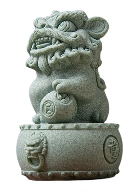 桌面摆件石狮子吉祥办公室微景观鱼缸造景醒狮茶宠创意家居装饰品