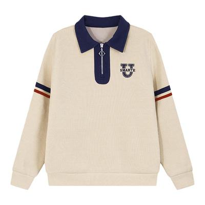 有领卫衣女秋冬加绒加厚