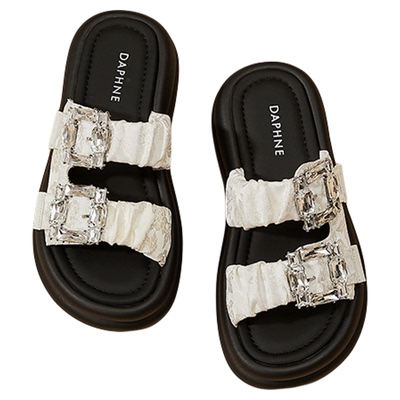 Daphne中跟轻盈增高圆头厚底凉鞋