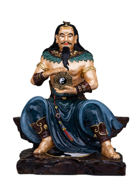 黄铜彩绘伏羲大帝供奉神像