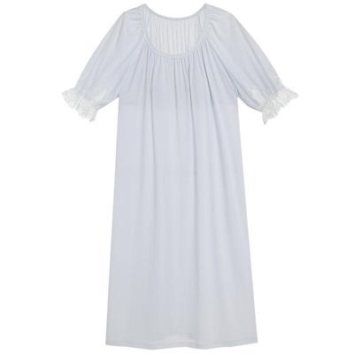 爱慕25夏爱丽丝睡衣女凉感抗菌五分袖带胸垫可外穿家居服长睡裙