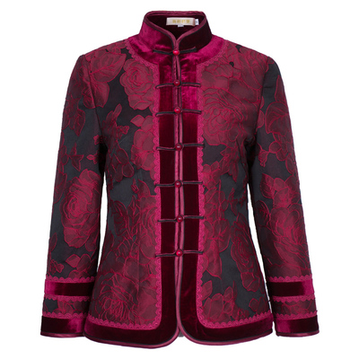 华族经典改良对襟旗袍加厚秋冬女