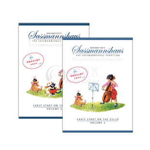 【促销】萨斯曼斯豪斯大提琴入门教材中文特价版学生用书卷一至卷二 骑熊士原版乐谱书 Sassmannshaus Early Start on the Cello