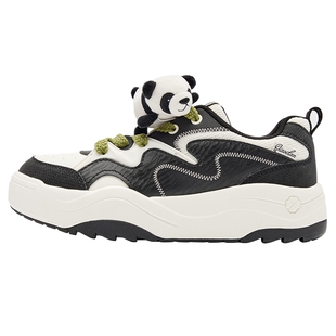 薯片鞋乔丹女板鞋厚底增高休闲运动鞋春季官方商场同款黑白熊猫鞋