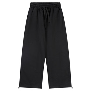 DK童装25秋装新款女男童街舞运动裤阔腿长裤子儿童中大童红色卫裤