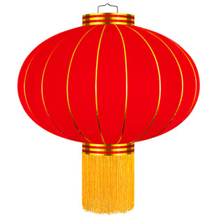 新年大红灯笼植绒喜庆装饰户外大门防水春节场景布置发光中式大号