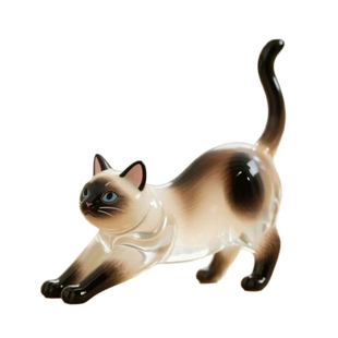 透明小猫毛发收纳盒钥匙扣装饰挂件纪念品摆件猫咪通用布偶金渐层