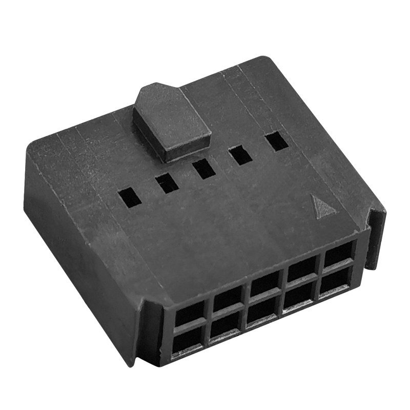 打端子FC-2.54mm黑色牛角插头双排IDC排插带凸点杜邦壳替代MOLEX