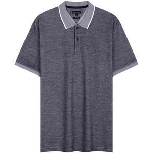Tommy男装撞色翻领纯棉短袖POLO