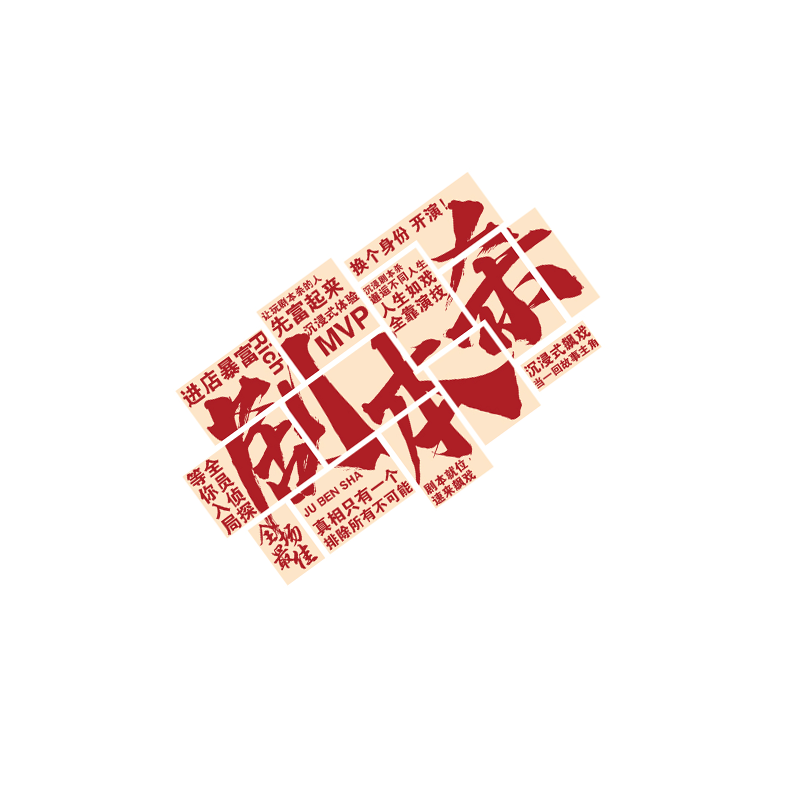网红剧本杀店墙面装饰推理布置海报背景贴壁纸密室逃脱狼人杀桌游