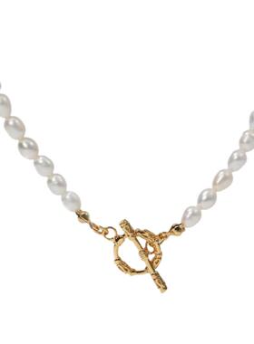 镀金珍珠圆珠项链百搭项链