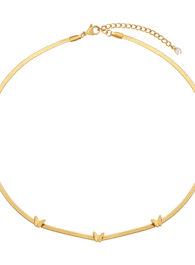 金色蝴蝶蛇骨链小众设计高级感