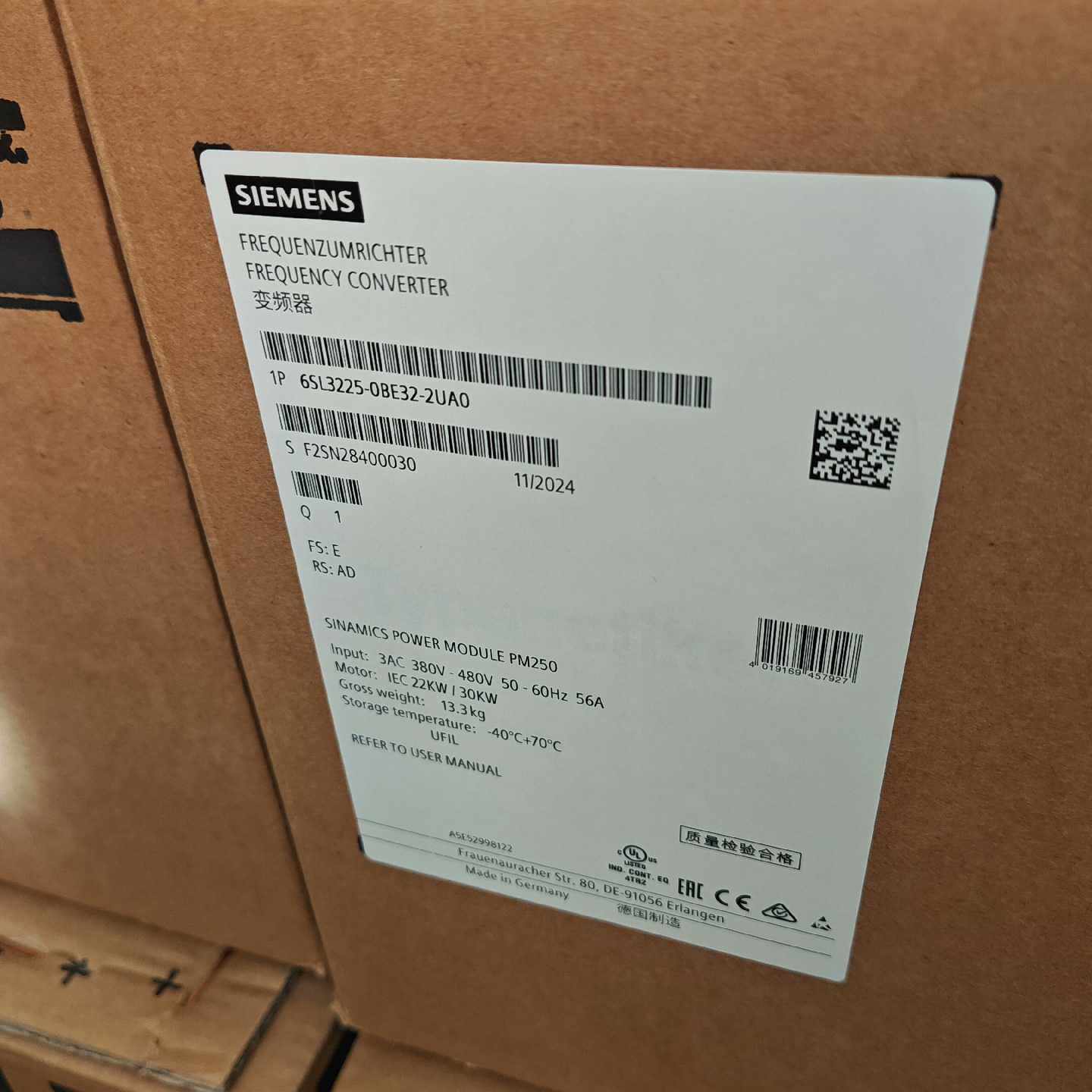 变频器6SL32250BE322UA0拍前询价下单