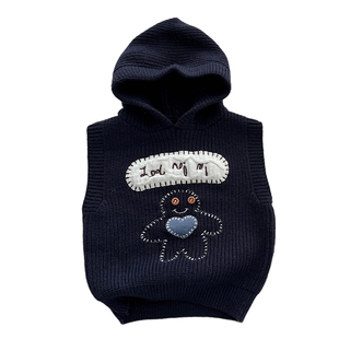 男童春秋套装宝宝新款秋季洋气连帽衣服婴儿刺绣针织马甲休闲长裤