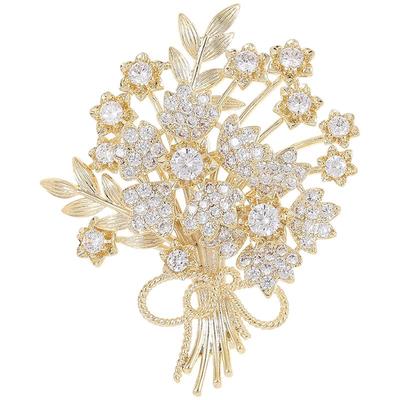 奢华高级发财树胸针女高档