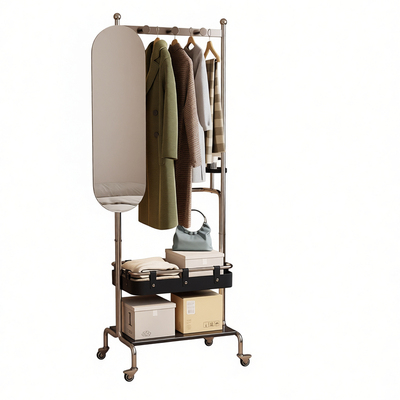 实木全身镜政府补贴15%衣帽架