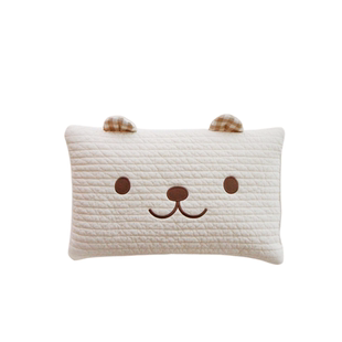 ins韩风可爱绗缝宝宝枕头平枕小熊绣花抱枕靠枕大号儿童纯棉枕套