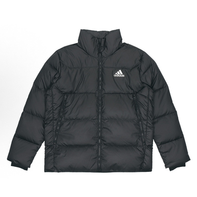 阿迪达斯男女纯色休闲立领羽绒服