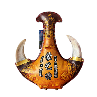 52度真羊角马奶酒内蒙特产奶酒皮囊酒皮壶酒蒙古酒 500ml送礼佳品