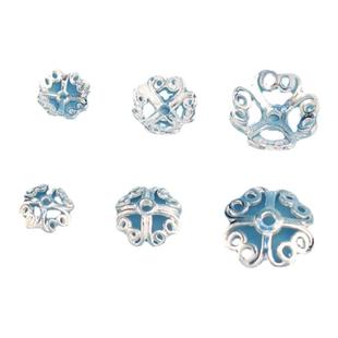 『无戒』S925纯银花托隔片隔珠银饰diy配件素银手链水晶编绳材料