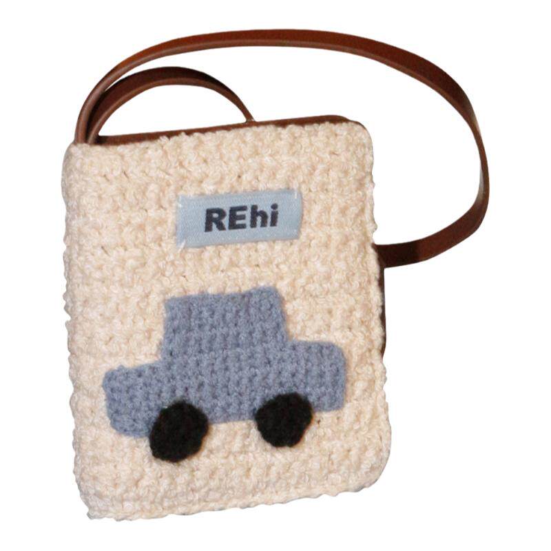 REhi 嘟嘟卡包相片包挂 原创手工钩花编织拼接PU照片diy配饰挂件