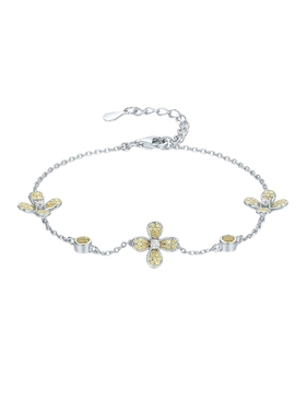 周六福S925银手链女流苏花朵手饰百搭时尚送女友圣诞礼物