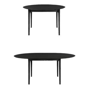 北欧全实木餐桌可伸缩圆形椭圆折叠家用小户型饭桌极简复古小户型