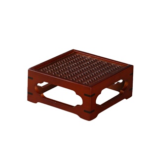 竹柒阁大漆手工竹编茶几小茶台壶承案小花几香炉底座桌面茶宠摆件