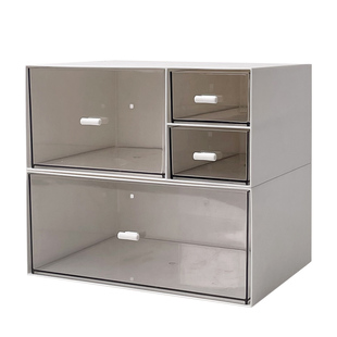 小学生桌面收纳盒亚克力办公用品大号整理盒写字台书桌白色置物架