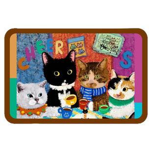 卡通可爱小猫软硅藻泥浴室地垫吸水防滑卫生间门口地毯厕所脚垫子