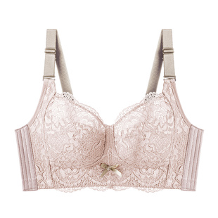 依曼丽内衣女无钢圈薄款大胸显小聚拢收副乳防外扩调整型文胸