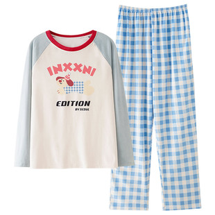 亲子海岛绒睡衣父子保暖加厚秋冬季中大童腊肠狗男童法兰绒家居服