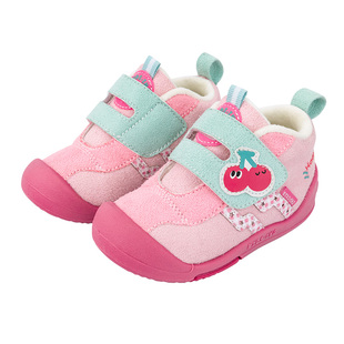 kidsing可迪星女宝宝棉鞋冬季新款小童儿童加绒防滑软底学步童鞋