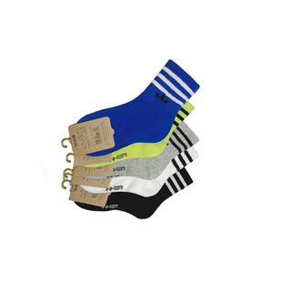 儿童袜子秋冬季男童棉条纹中筒袜学生字母中大童韩国宝宝运动袜