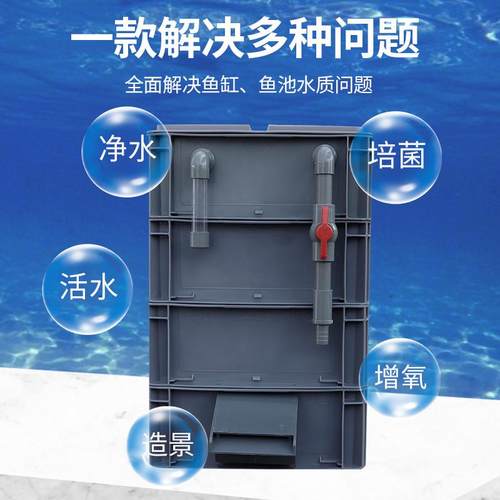 乌龟水池过滤箱自制鱼池周转箱过滤箱全套鱼缸流水瀑布过滤器瀑布